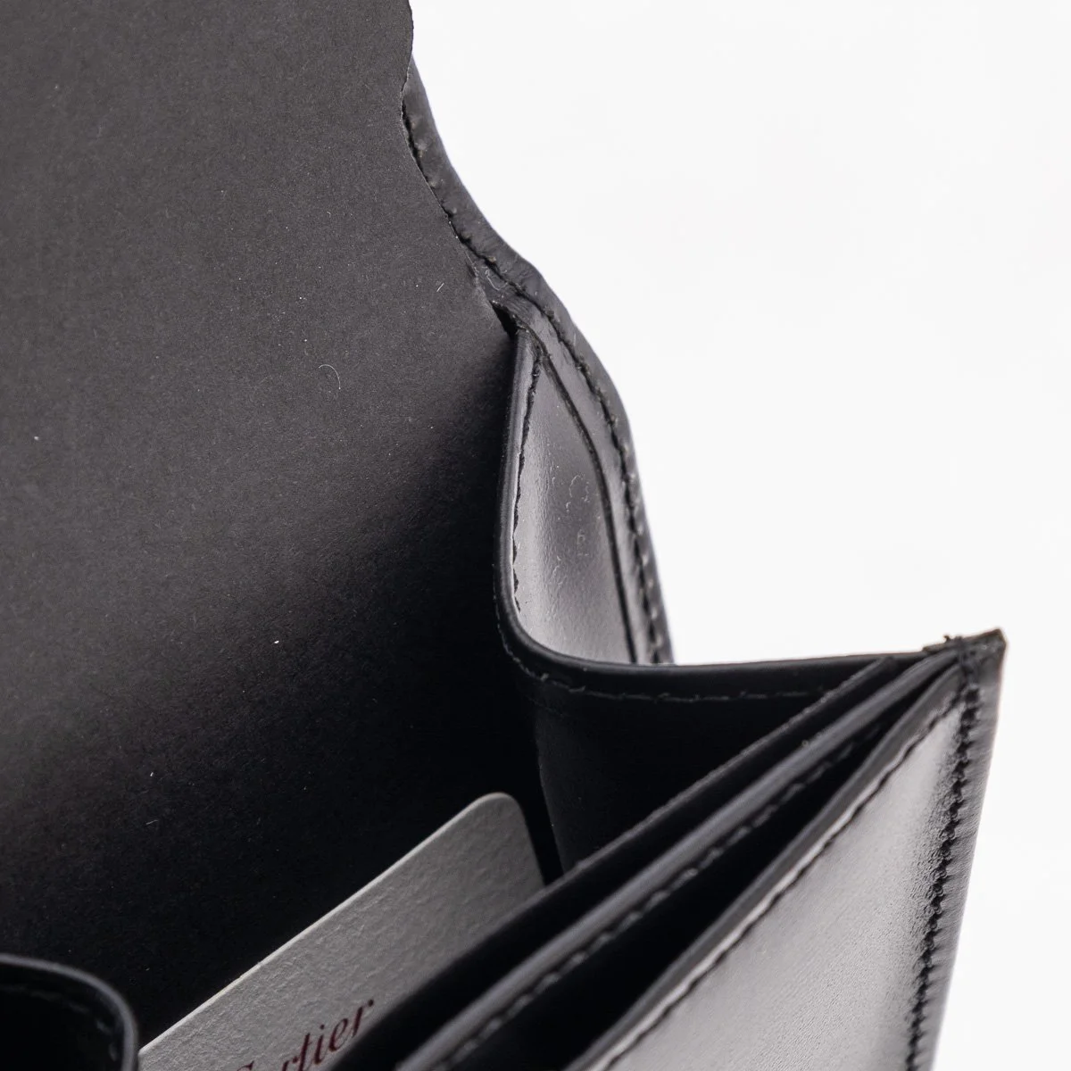 VINTAGE 20thC CARTIER PASHA DE CARTIER BLACK CALFSKIN COIN PURSE